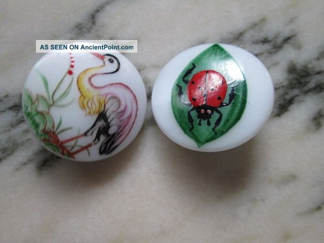 Vintage Buttons Handmade Painted In Czech Republic The Are From Glass Buttons photo