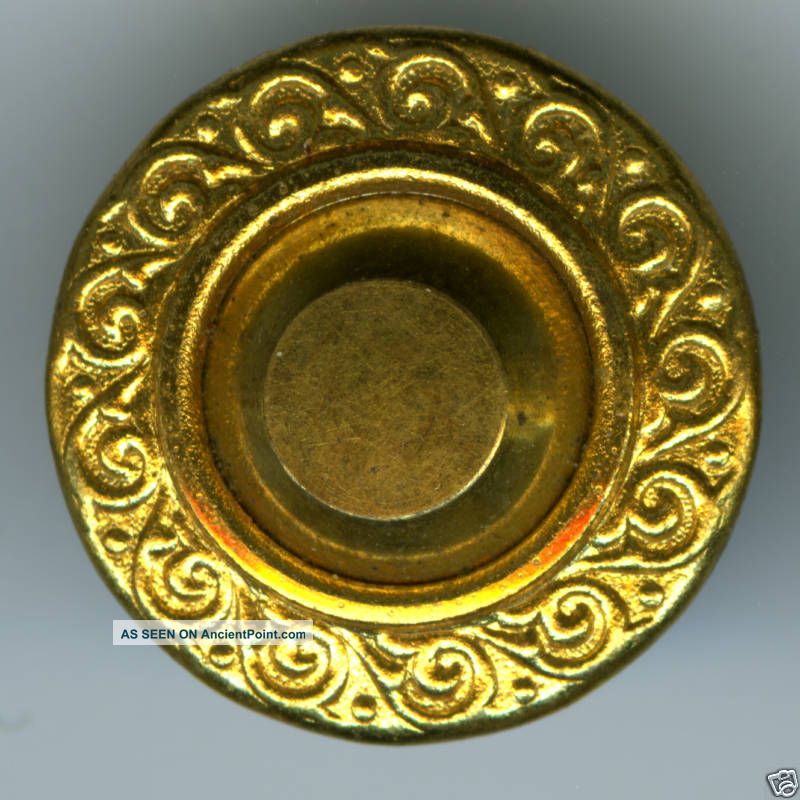 Antiq.  Gilt Brass & Steel Buttons (5),  C 1880s? Buttons photo