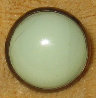 Antique Waistcoat Button Pale Jadeite Glass In Metal Cheshire Jewel 1 Fin photo