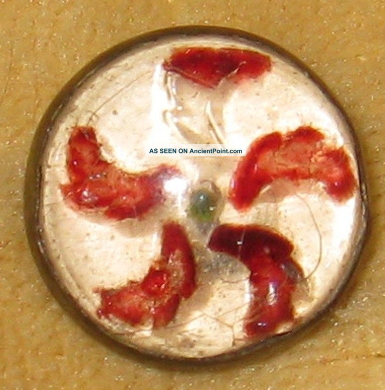 Antique Waistcoat Button Pinwheel Design Under Glass Cheshire Jewel Welton 2 Buttons photo