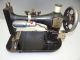 Antique Old Cast Iron Household Institute Broken Sewing Machine With Wooden Case Sewing Machines photo 8