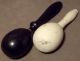 Two Vintage Hand Crafted Painted Hard Wood Darning Eggs - One Black & One White Other photo 4