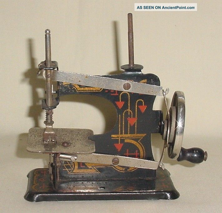 Antique Sewing Machine Girl Toy Complete & Working Condition Made In Germany Sewing Machines photo