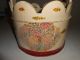 Cute Vintage 1940 ' S Handmade Wood Bucket Sewing Craft Basket Box Painted Tote Baskets & Boxes photo 5