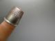 Antique Old Unmarked Metal Sewing Tool Safety Accessory Thimble Nr Thimbles photo 3