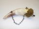Antique Carved Cow Horn Bull Old Primitive Sewing Needle Pin Cushion Nr Pin Cushions photo 3