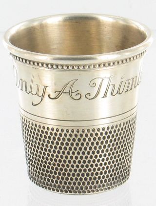 Antique Sterling Sewing Thimble Shot Measure 