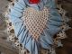 Victorian Lavender Heart Shape Crochet Pin Cushion Gc Pin Cushions photo 2