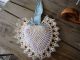 Victorian Lavender Heart Shape Crochet Pin Cushion Gc Pin Cushions photo 3