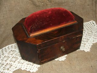 Antique Ca 1840 Wooden Sewing Box - Just. . . photo