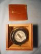 In Old Wood Box. . .  Old 4 Way Maritime Boat Compass. . .  Works Good. .  Floating. .  Heavy Compasses photo 1