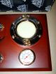 Nautical Dark Wood Plaque Antique Brass Diving Helmet Clock & Picture Frame New Clocks photo 3
