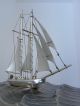 Finest Signed Japanese Hand Made Sterling Silver 960 2 Masted Model Ship By Seki Other photo 9