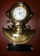 Nautical Dark Wood Plaque Polished Brass Diving Helmet Clock &thermometer New Clocks photo 1