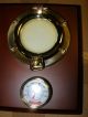 Nautical Dark Wood Plaque Polished Brass Diving Helmet Clock &thermometer New Clocks photo 2
