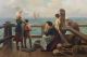 Antique Joseph Tomanek Genre Oil Painting Mother,  Children & Sailor Nr Other photo 3