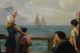 Antique Joseph Tomanek Genre Oil Painting Mother,  Children & Sailor Nr Other photo 7