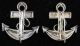 2 Great Vintage Antique 925 Sterling Silver Wire Anchor Brooches With Names Other photo 4