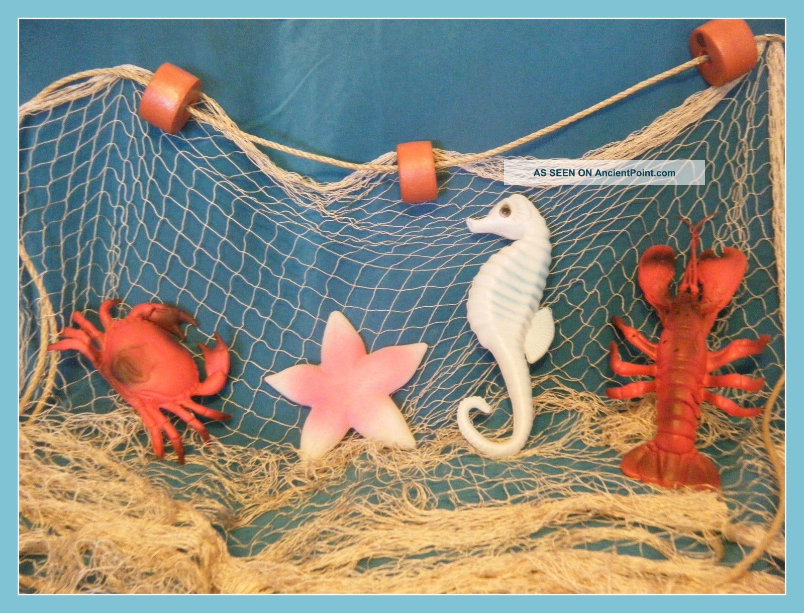 10 ' X 8 ' Fishing Net Crab Lobster Seahorse Starfish F Shells New No Smell Fishing Nets & Floats photo