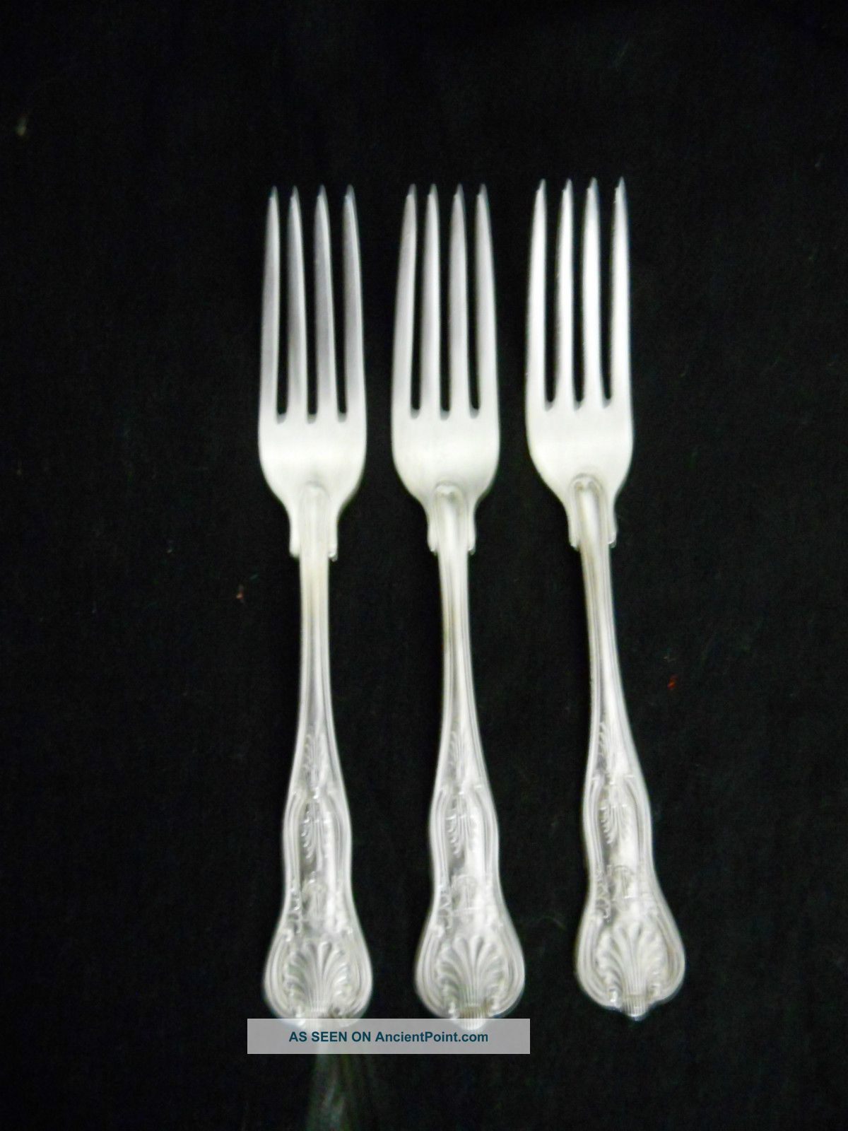 3 Eight Inch Us Navy Officer ' S Silverplated Flatware Dinner Forks Anchors photo