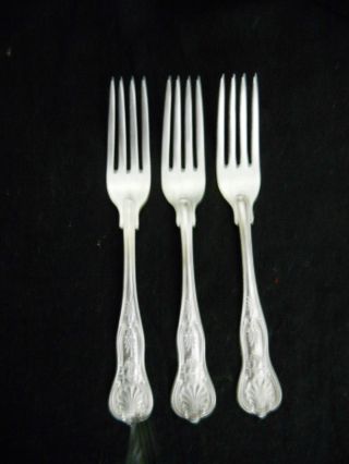 3 Eight Inch Us Navy Officer ' S Silverplated Flatware Dinner Forks photo