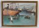 Vintage Wpa - Era Artist Signed O/c Nautical Boat Harbor Oil Painting,  Ciaffe? Other photo 1