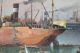 Vintage Wpa - Era Artist Signed O/c Nautical Boat Harbor Oil Painting,  Ciaffe? Other photo 3