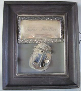 Antique Tribute Framed Polish Sailor Shadow Box W/ Anchor - Nabe Matka Victorian photo