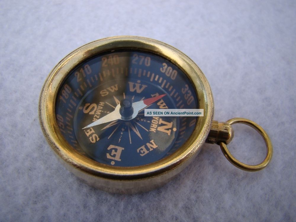 Brass Pocket Compass Magnetic Nautical Camping Hiking Compasses photo