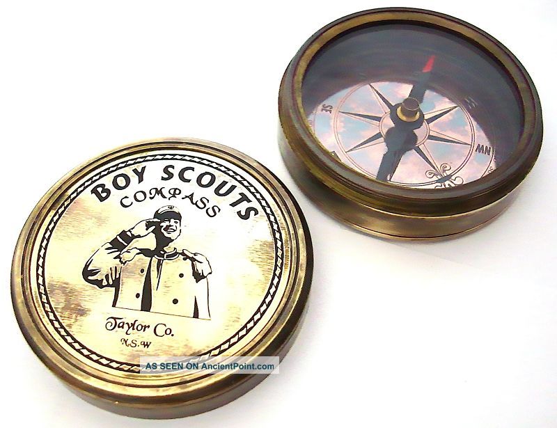Scout Boy Compass - Brass Pocket Compass Compasses photo