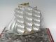 Large Old Signed Japanese 3 Masted Sterling Silver 985 Ship By Takehiko Japan Other photo 4