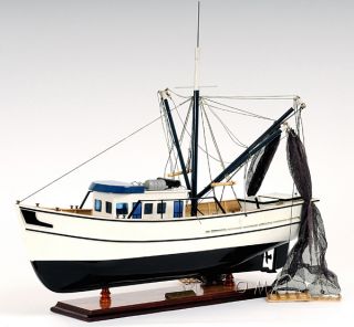 Gulf Shrimp Trawler Louisiana Work Boat Wooden Fishing Model 25 