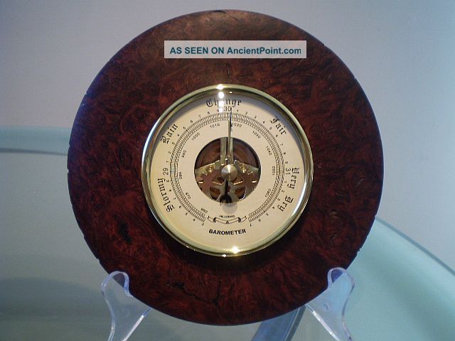 Western Australian Jarrah Burl Wood Turned Wall Barometer Other photo