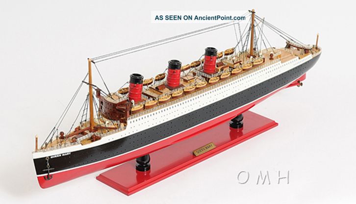 Rms Queen Mary Ocean Liner Wooden Model 32 