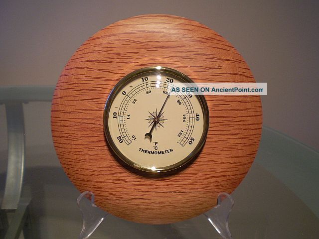 Forest Oak Wood Turned Wall Thermometer Other photo