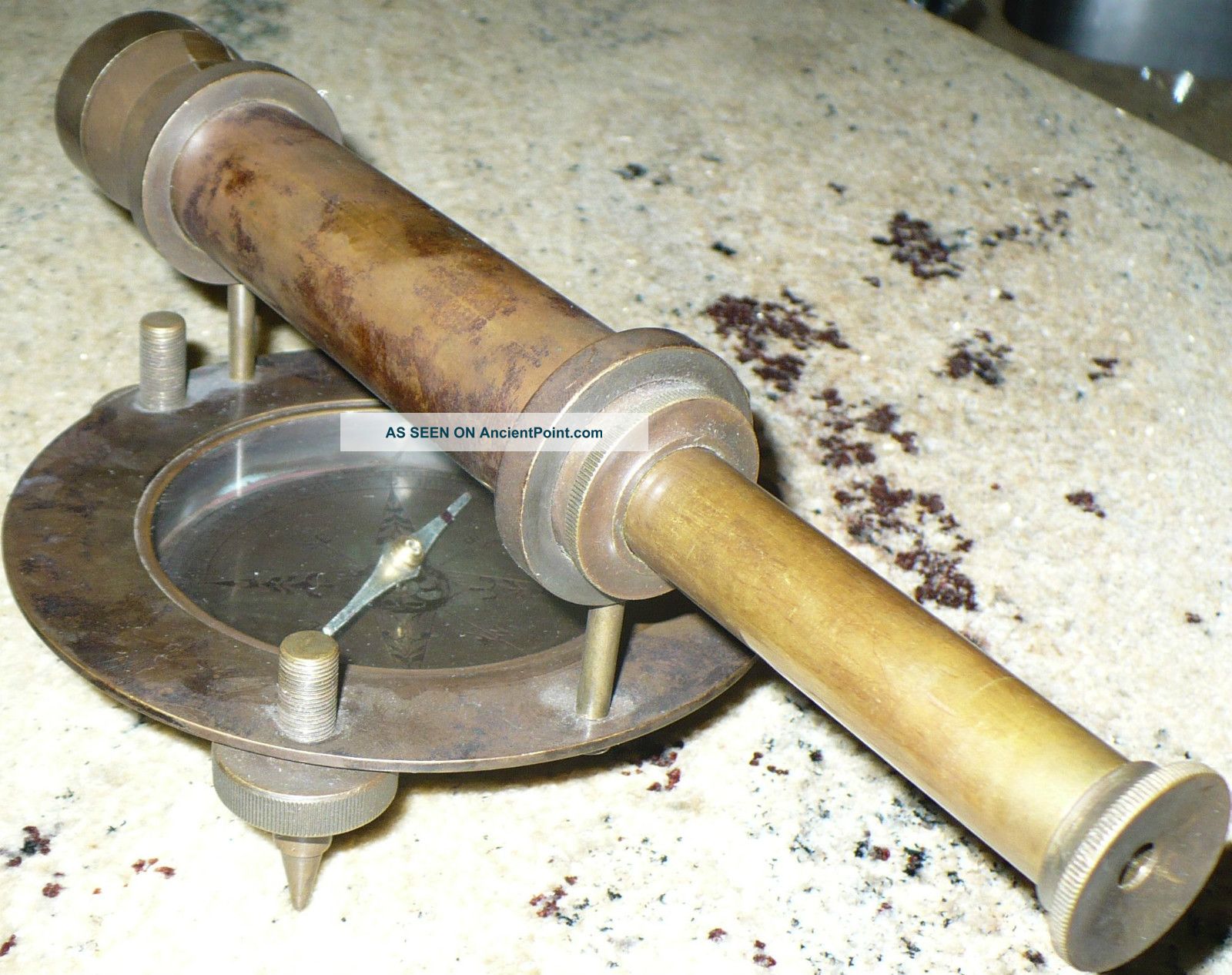 Antique Rare Military Scope Compass Civil War Or Earlier Alidade ? Compasses photo