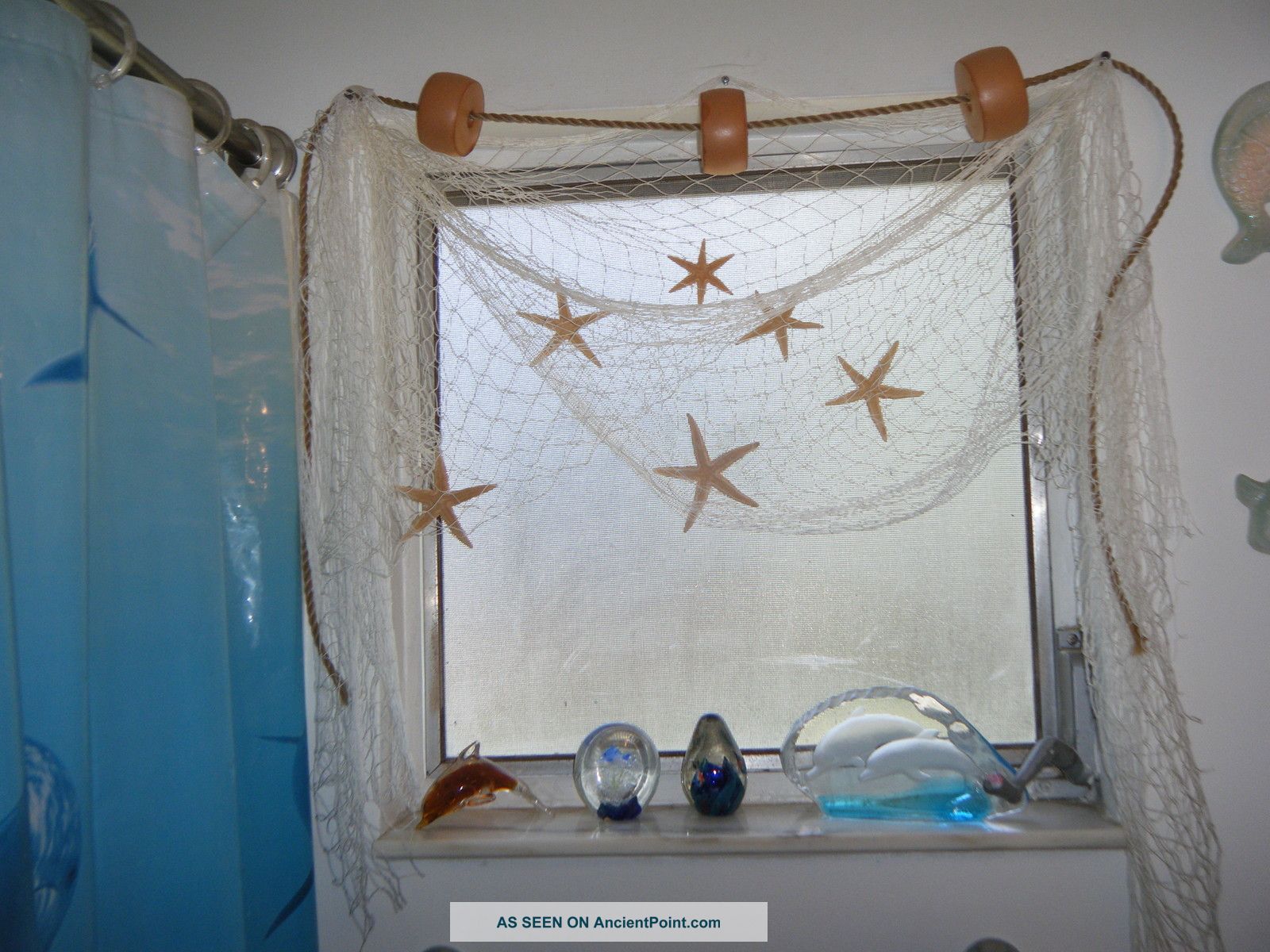 6 X 8 Ft Fishing Net Nautical Window Curtains,  Treatment,  Beachtheme Fishing Nets & Floats photo