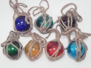 7 Pcs Assort Color Glass Float Ball Buoy Fishing Net 3 
