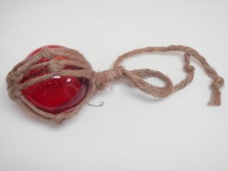 Reproduction Red Glass Float Ball With Fishing Net 3 
