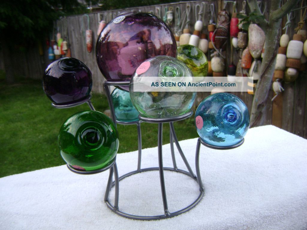Metal Glass Float Ball Buoy Holder Holds 7 Floats Fishing Nets & Floats photo