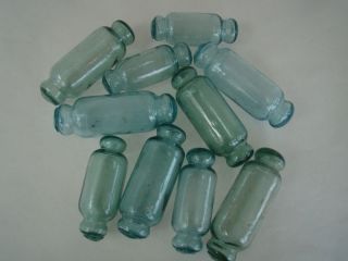 10 Old Japanese Glass Rolling Pin Fishing Floats Buoy photo