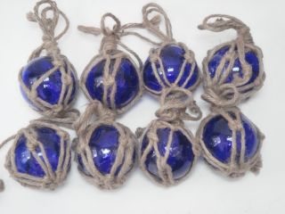8 Pcs Reproduction Blue Glass Float Fishing Ball Buoys 3 