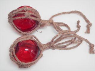 Red Glass Float Fishing Ball Buoys 3 