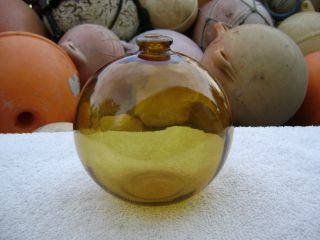 Rare Gold 4+1/2 Inch Tall Northwest Glass Company Glass Float Ball (294) photo