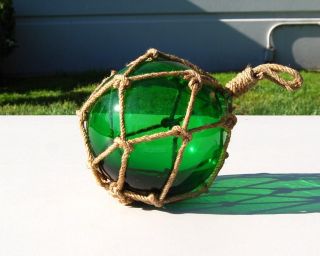 Green Glass Japanese Fishing Float 4 