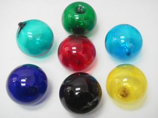 7 Pcs Assort Color Glass Float Fishing Ball Buoy 5 