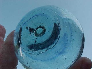 Japanese Glass Float Marked Seal Button 