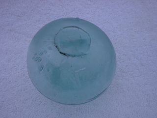 (235) Rare Korean Glass Float Ball Buoy L Marking photo