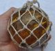 1920s Sweden Rare & Brown Bubbly Glass Small Buoy Float Net Fishing Nets & Floats photo 1