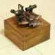 Antique Brass Sextant With Box German Antique Nautical Sextant With Wooden Box Sextants photo 2